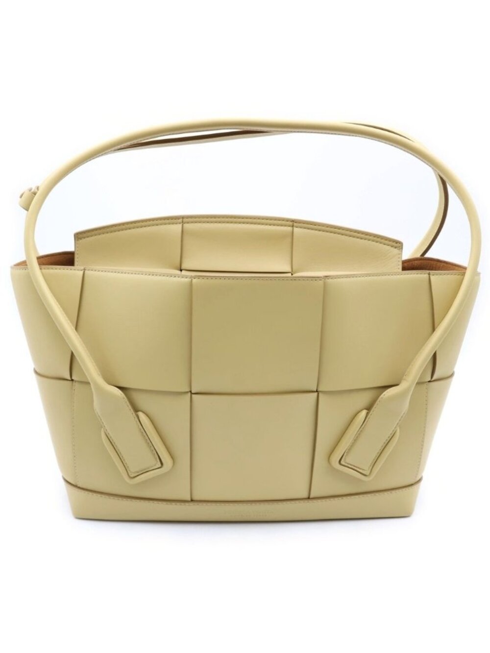 Bottega Veneta Arco Maxi Intrecciato Handbag Beige Leather